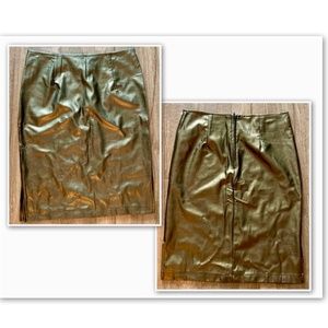 Vintage knee length pleather skirt